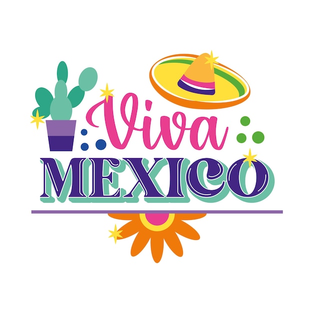 Illustration De Viva Mexico Entre Chapeau Mexicain Et Illustration Vectorielle De Cactus