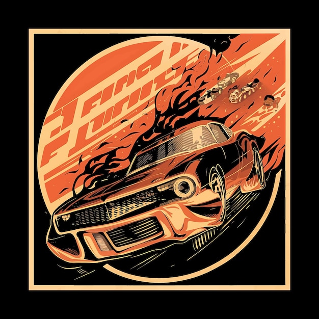 Illustration De Voiture De Course Dessin De T-shirt