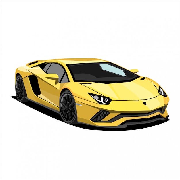 Illustration de voiture de course jaune