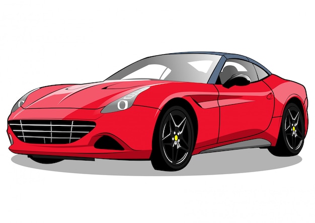 Illustration De Voiture De Course Rouge En Californie