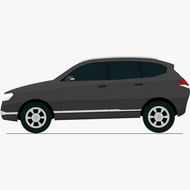 Illustration de voiture familiale SUV de couleur gris foncé
