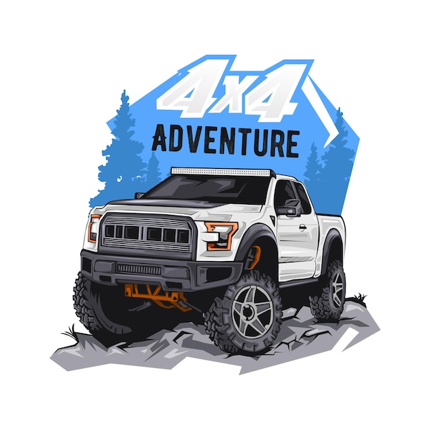 Vecteur illustration de voiture offroad