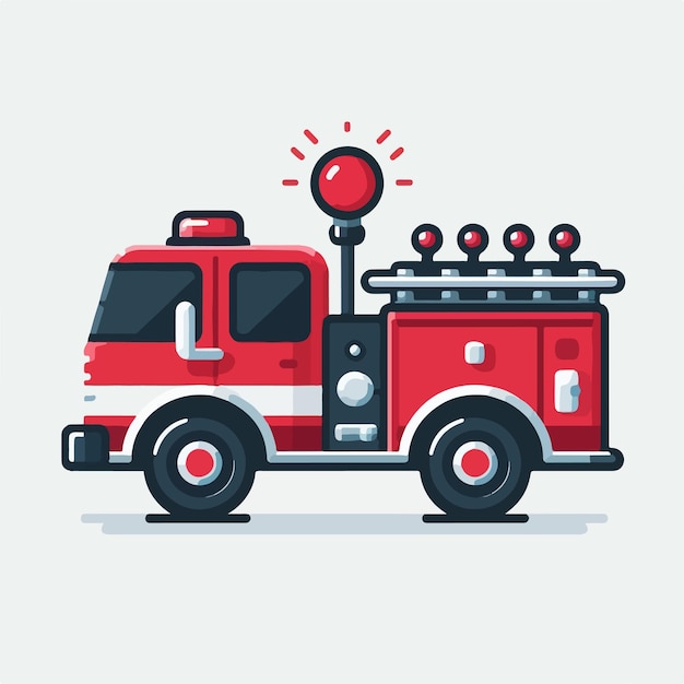 Vecteur illustration d'une voiture de pompiers dans le style vectoriel