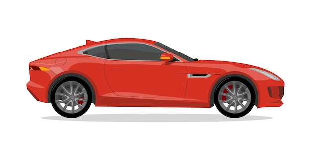 Illustration De Voiture De Sport Vecteur Rouge Isolé Sur Fond Blanc