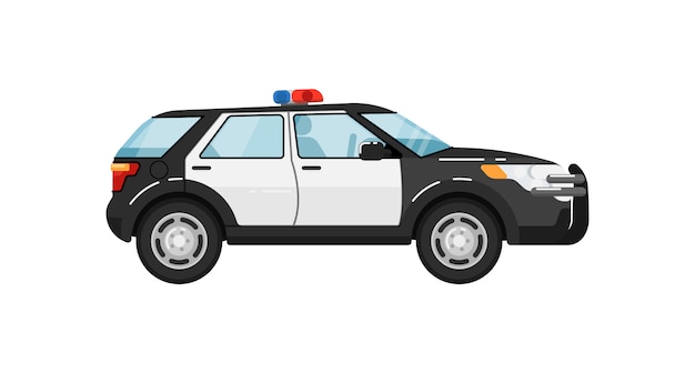 Vecteur illustration de voiture suv police isolée