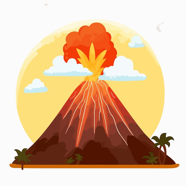 Vecteur illustration d'un volcan