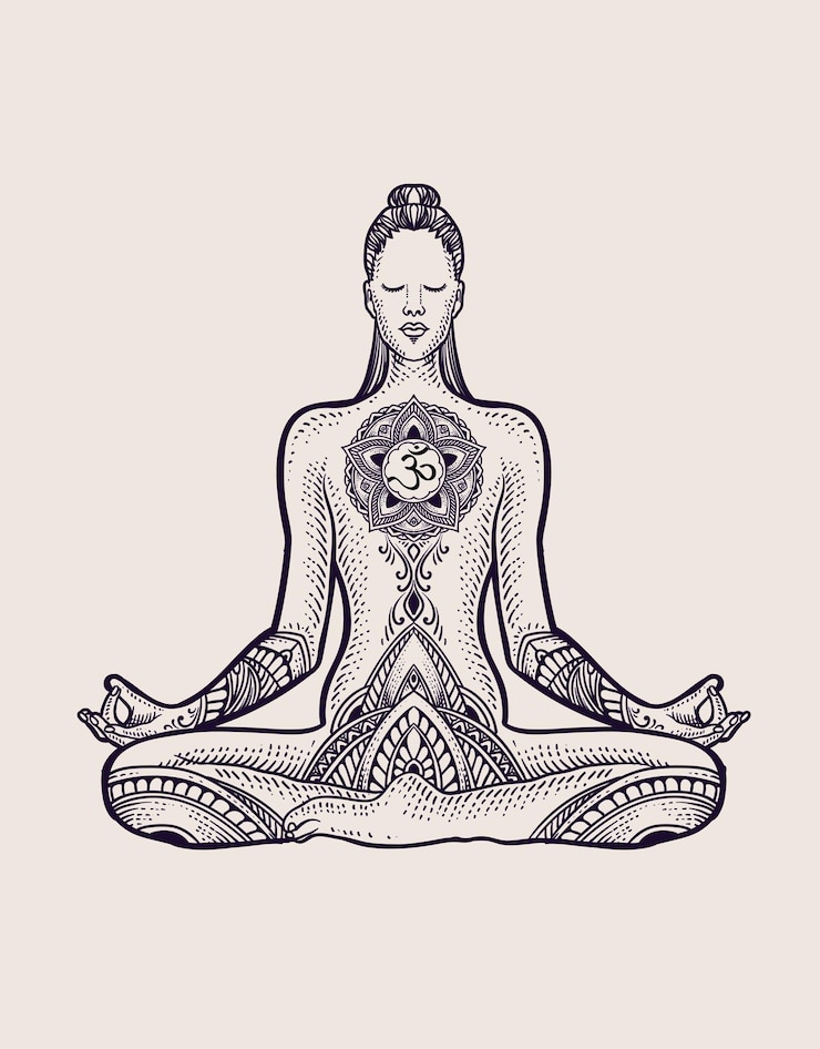 Vecteur illustration yoga pose femme sur fond blanc