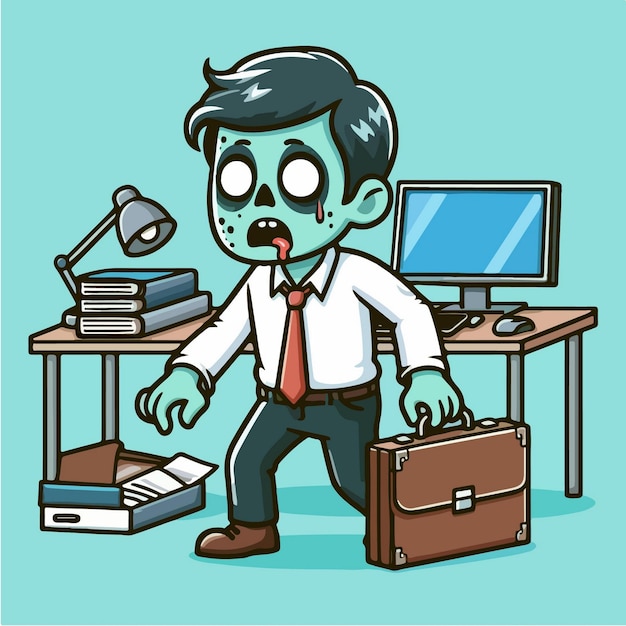 Vecteur illustration de zombie de dessin animé vectoriel