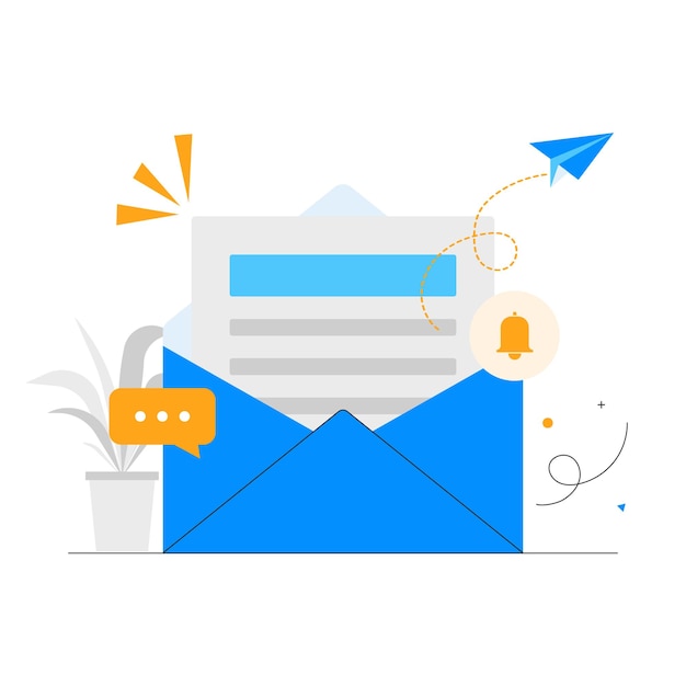 Illustrations de campagnes de marketing par courrier électronique