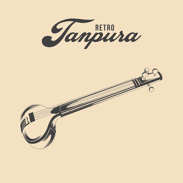 Vecteur illustrations, cliparts, dessins animés et icônes de tanpura retro