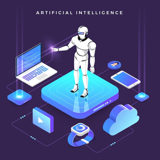 Illustrations concept intelligence artificielle AI