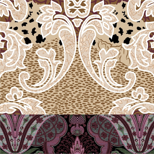 Des illustrations de conception abstraite ornementale traditionnelle du bandana, un motif sans couture imprimé sur le bandana Paisley