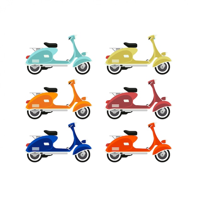 Vecteur illustrations de conception de vespa