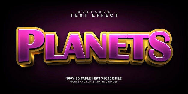 Illustrations D'effets De Texte De Style Planète 3d