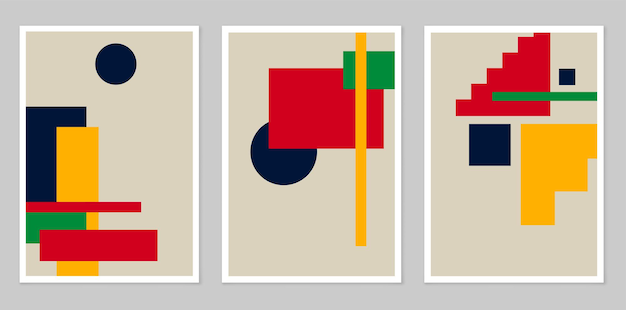 Illustrations Esthétiques Abstraites Minimalistes Modernes Composition De Figures Simples