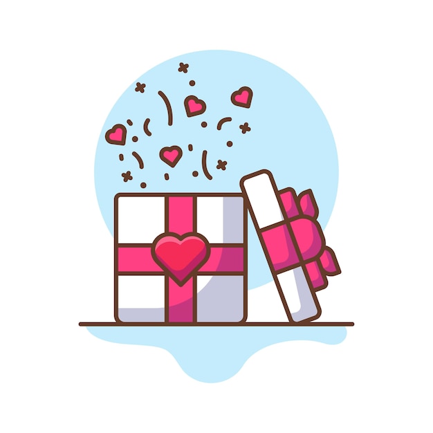 Illustrations d'icône de cadeau de Saint-Valentin.