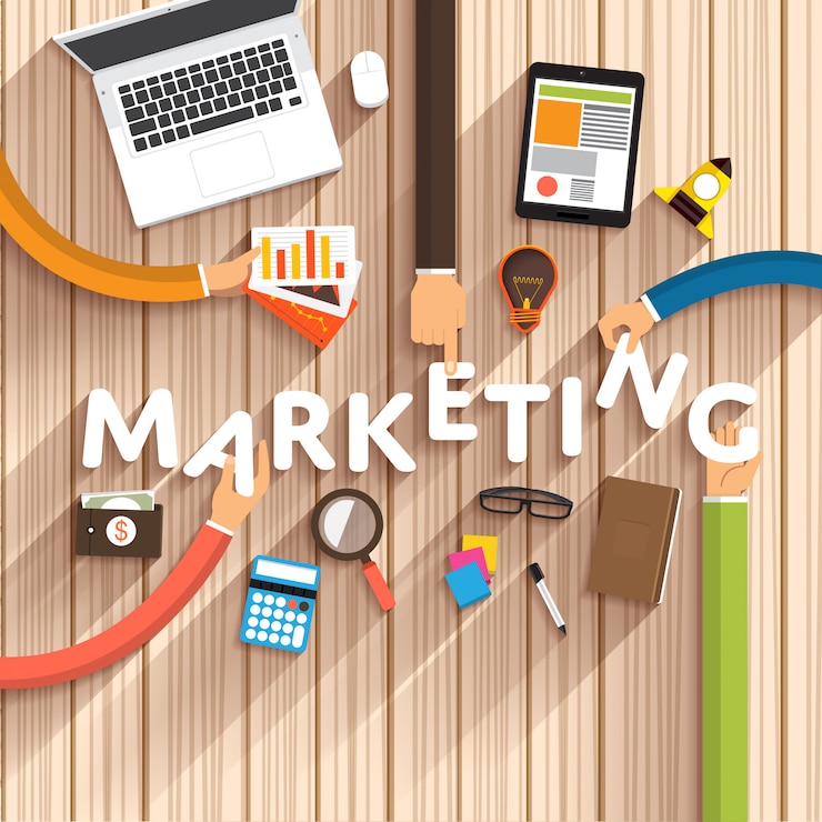 Vecteur illustrations de marketing numérique