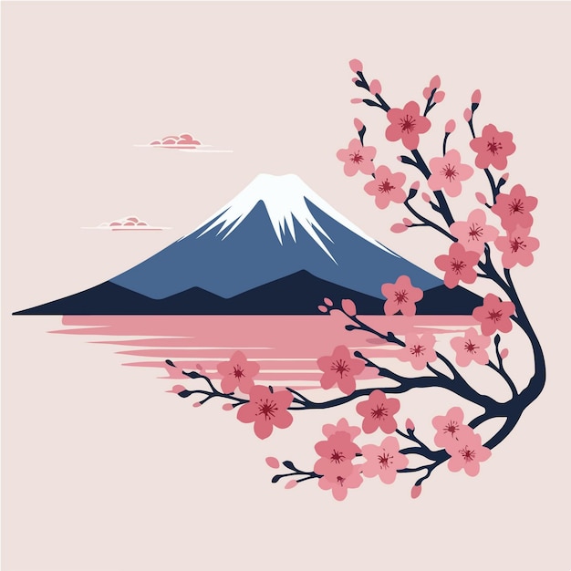 Vecteur les illustrations de la montagne vectorielle de fuji