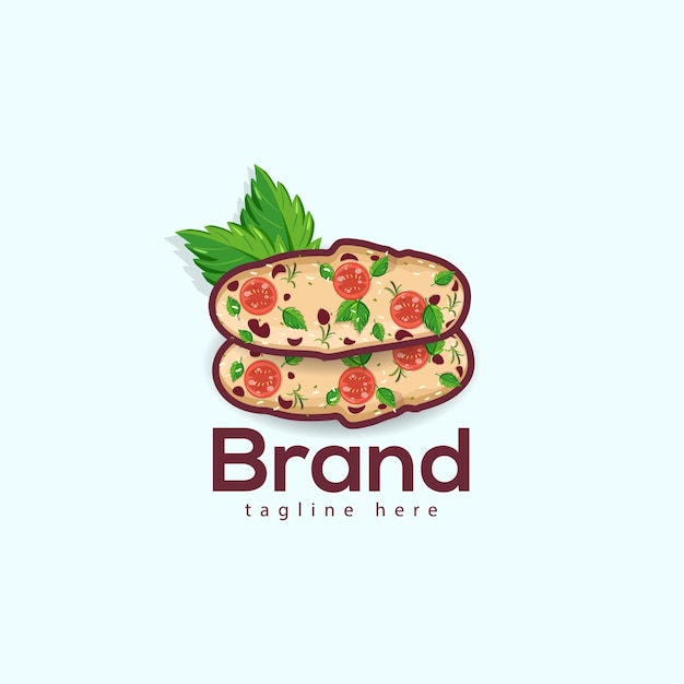 Vecteur illustrations de pizza au pain à l'ail de qualité supérieure et création de modèle de logo légumes pour le déjeuner au bar