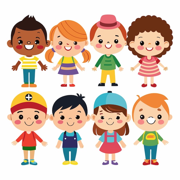 Des illustrations pour enfants mignons Des personnages de dessins animés adorables