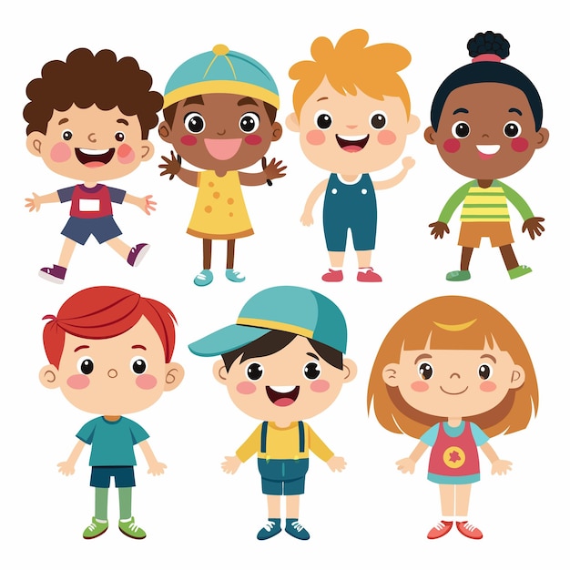 Des illustrations pour enfants mignons Des personnages de dessins animés adorables