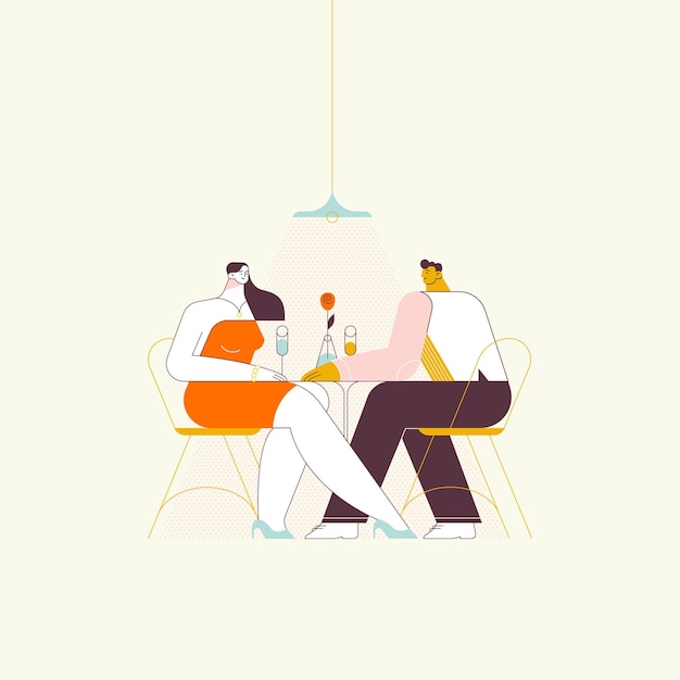 Vecteur illustrations de salle à manger pour les restaurants