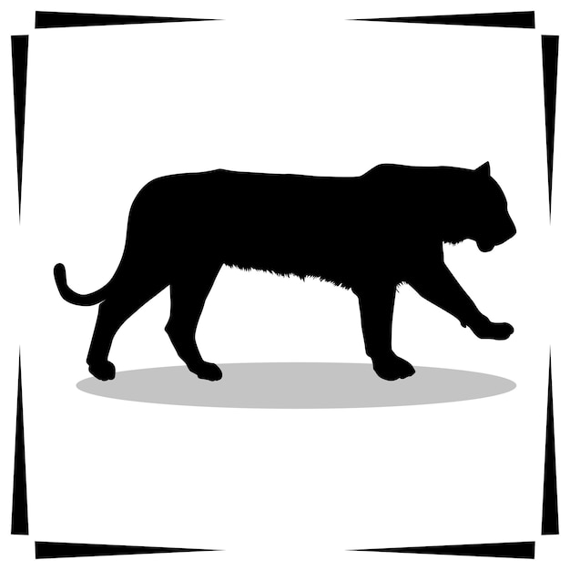 Vecteur illustrations de silhouette de tigre icône de silhouette de tigre illustrations vectorielles de silhouette de tigre