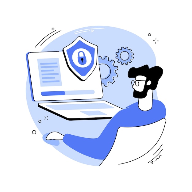Des illustrations de vecteurs de dessins animés isolés par un logiciel antivirus