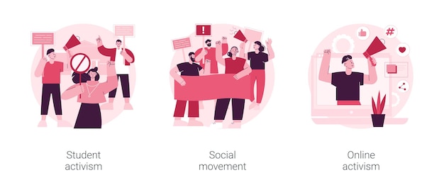 Illustrations vectorielles de concept abstrait de changement politique et social