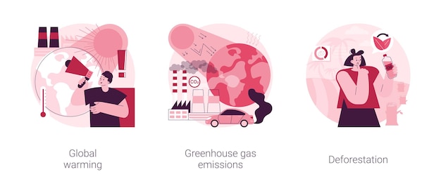Illustrations vectorielles de concept abstrait de pollution de l'environnement
