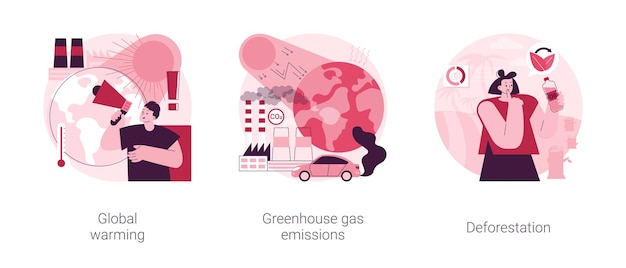 Illustrations Vectorielles De Concept Abstrait De Pollution De L'environnement