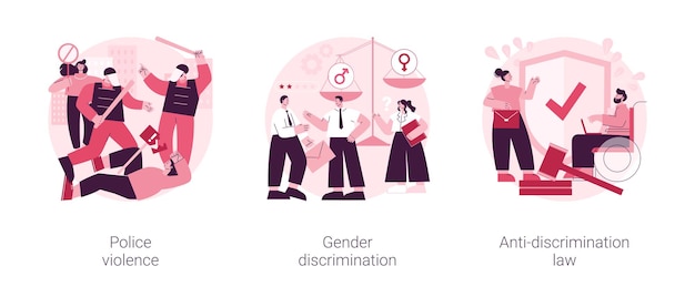 Illustrations Vectorielles De Concept Abstrait De Violation Des Droits Civils