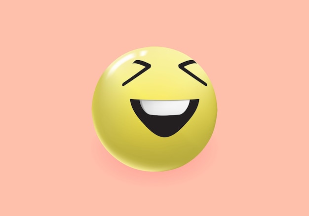 Illustrations vectorielles d'emoji de rire 3d d'icône jaune