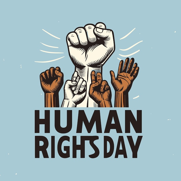 Illustrations vectorielles de la Journée nationale des droits de l'homme