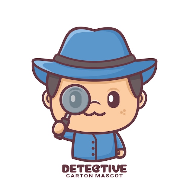 Vecteur illustrations vectorielles de mascottes de dessins animés de détective