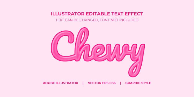 Illustrator Vector Text Effect Style Graphique Bonbons Chewy