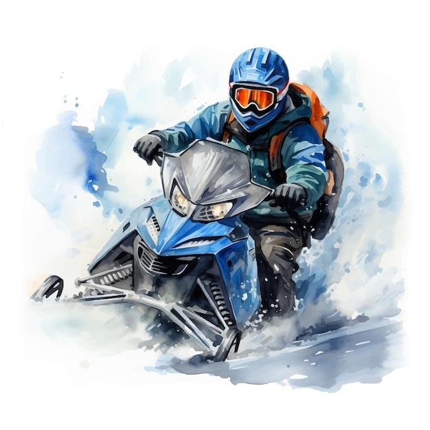 Vecteur ilustration de peinture à la main aquarelle snowcross