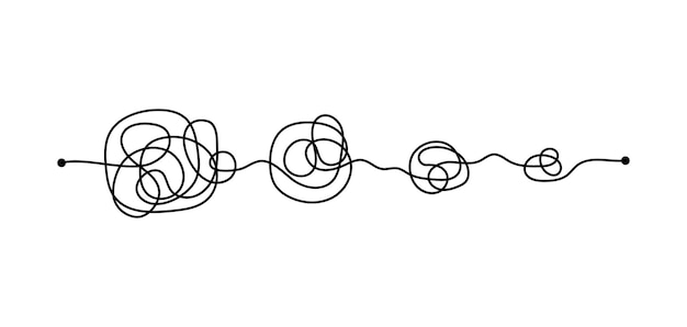 Image abstraite d'une ligne en déroulement montrant un fil continu qui se tord et se tourne