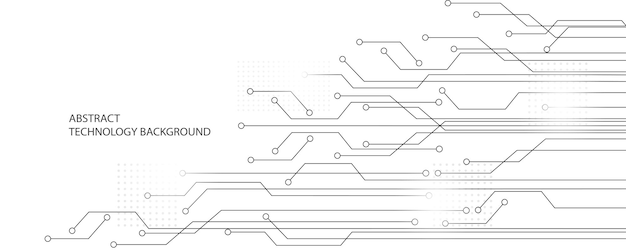 Image D'arrière-plan De La Technologie Grise Et Blanche Conception De Lignes Pour Les Connexions De Communication En Numérique