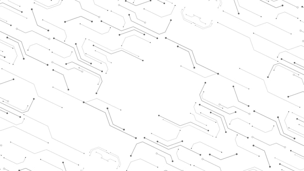 Image d'arrière-plan de la technologie grise et blanche Conception de lignes pour les connexions de communication en numérique