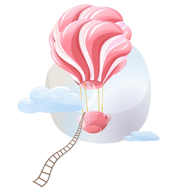 image avec un ballon en forme de guimauve et une tasse en rose qui a une signification profonde