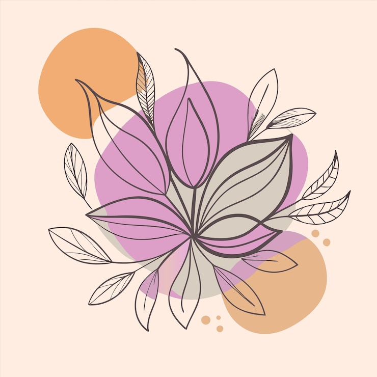 Vecteur une image colorée d'une fleur avec un fond rose