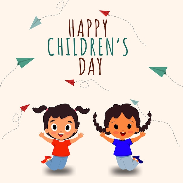 Image De Conception D'art De Dessin Animé Happy Children's Day