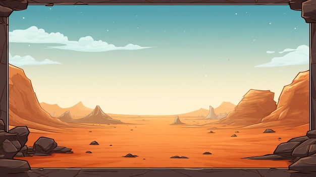 Vecteur une image d'un désert avec des montagnes en arrière-plan