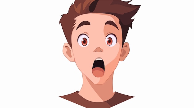 une image de dessin animé d'un garçon avec une expression surprise