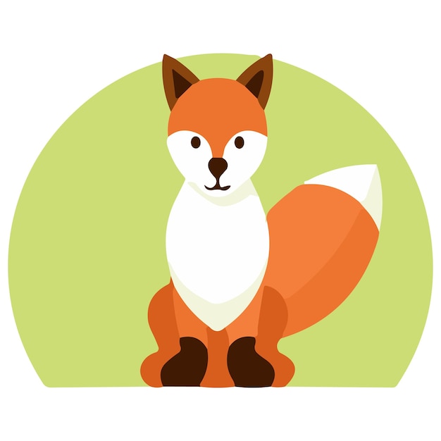 Vecteur une image de dessin animé d'un renard avec un fond vert.