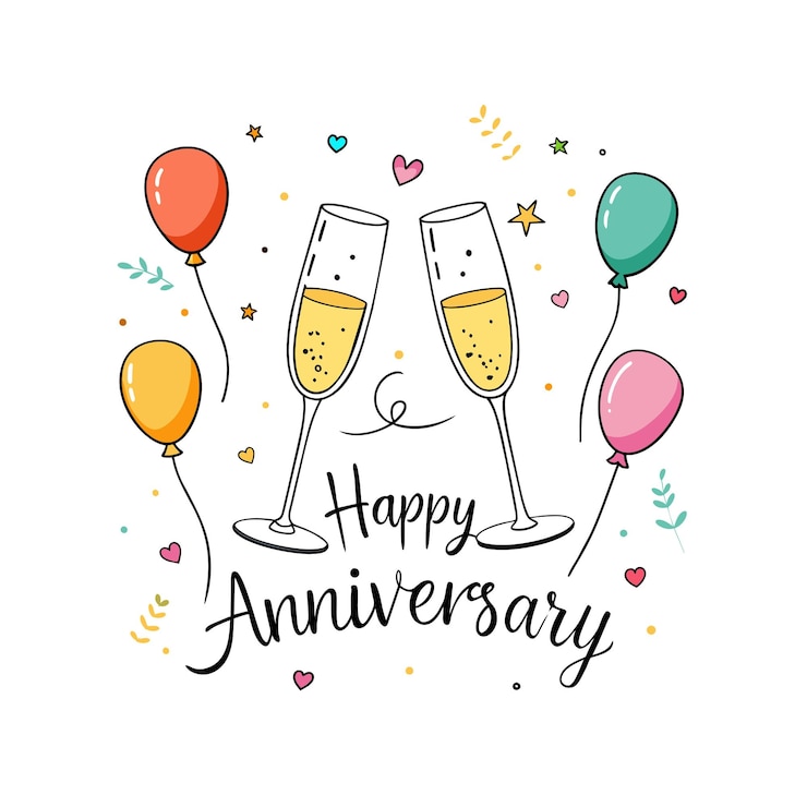 Vecteur une image de deux verres de champagne avec les mots bon anniversaire dessus
