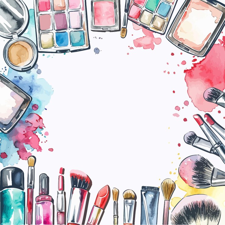 Vecteur une image de divers produits cosmétiques et de maquillage