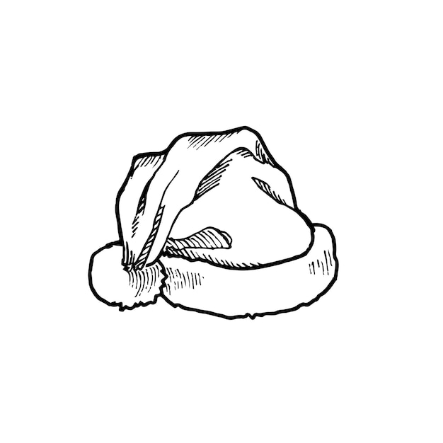 Image du chapeau du père noël, livre de coloriage, symbole du nouvel an, autocollant, étiquette
