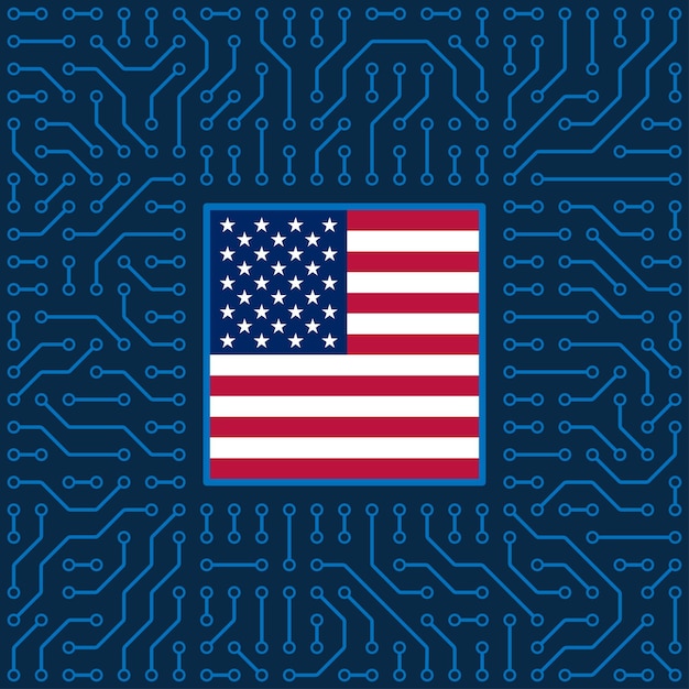 Image du CPU avec le drapeau des États-Unis